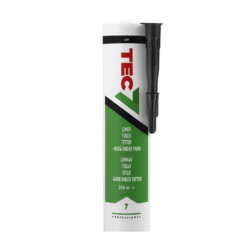 TEC7 MONTERINGSLIM FOGMASSA SVART 310ML