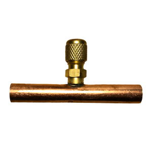 T-rör CU med schraderventil...