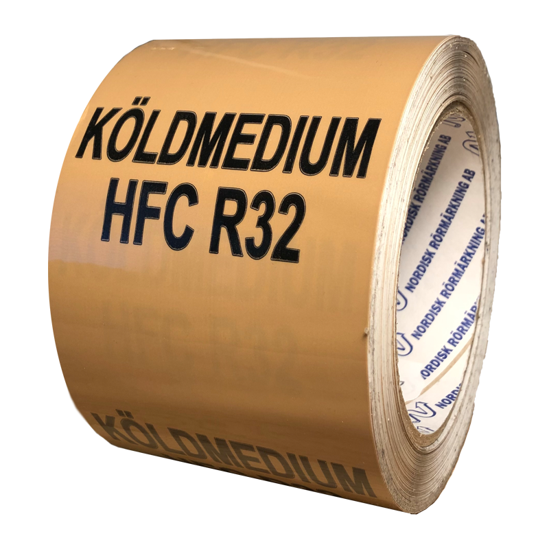 RÖRMÄRKNINGSTAPE HFC R32 ORANGE/SVART