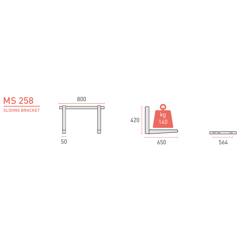 Rodigas Väggkonsol MS 258 Vit