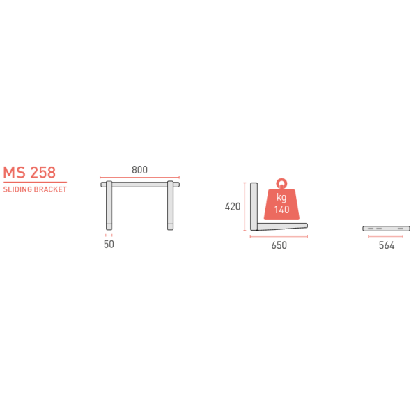 Rodigas Väggkonsol MS 258 Vit