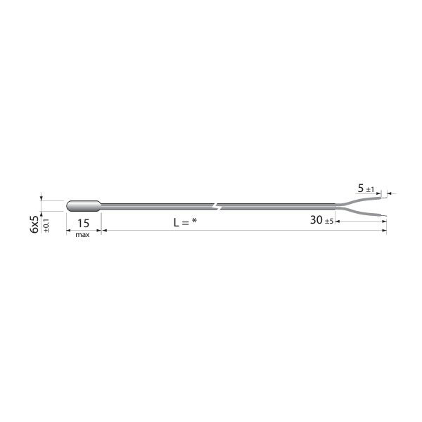 CAREL NTC015HP00 TEMP.GIVARE NTC10K PLAST Ø6.5x15MM 1.5M