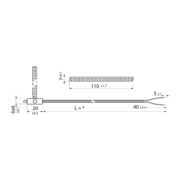 CAREL NTC060HF03 TEMP.GIVARE NTC10K STRAP Ø6.6x20MM 6.0M