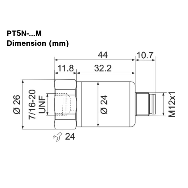 TRYCKTRANSMITTER ALCO PT5N-30M dimension
