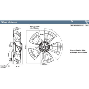 AXIALFLÄKT MED KORG 400MM... 2