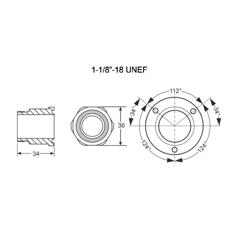 Alco Skruvadapter 1-1/8-18 Unef...