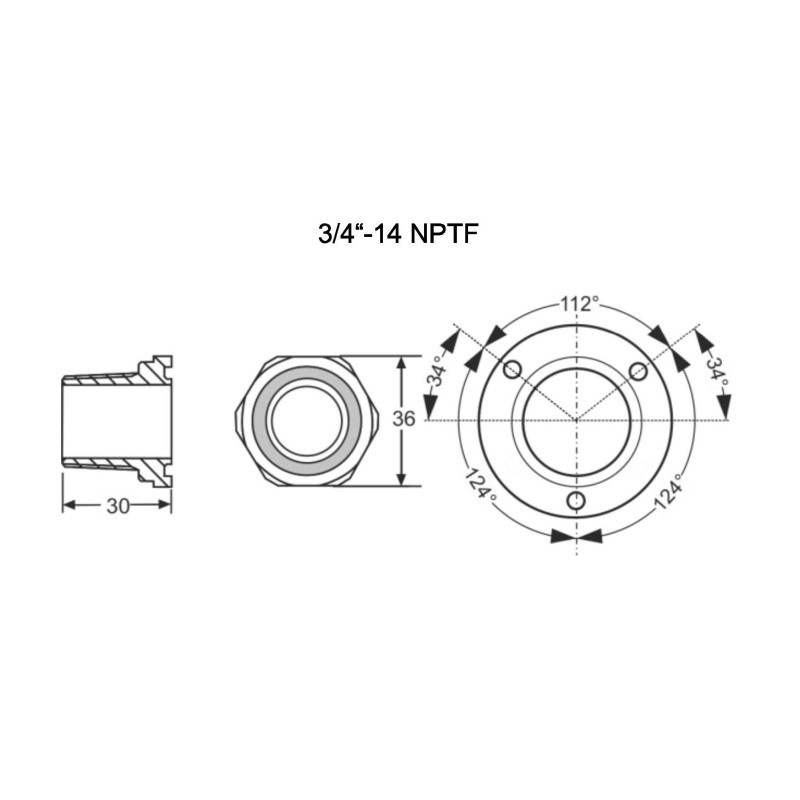 Alco Skruvadapter 3/4-14 Nptf OM0-Cca...