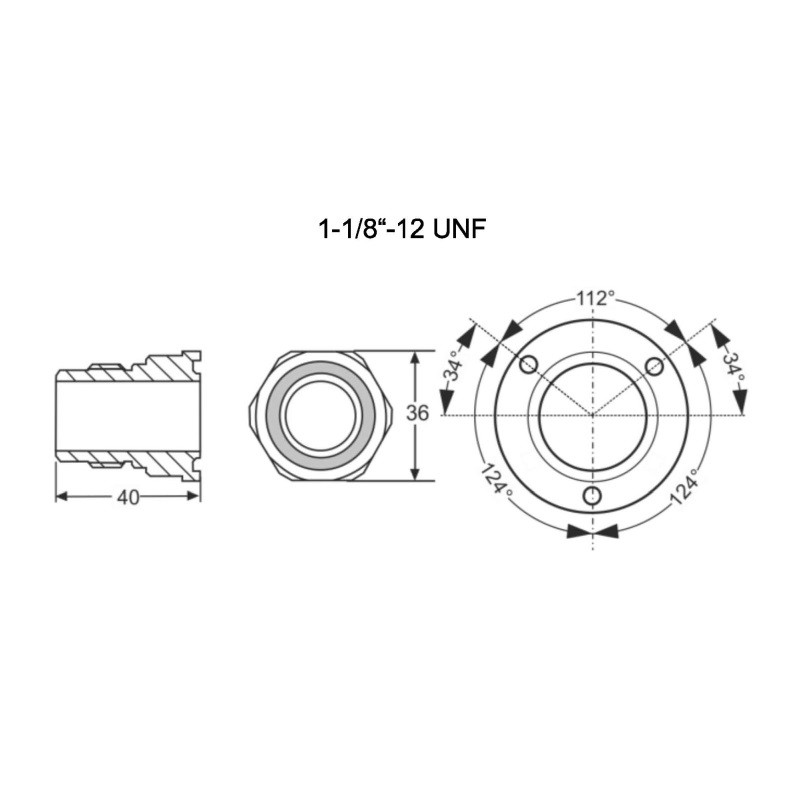 Alco Skruvadapter 1-1/8-12 Unf...