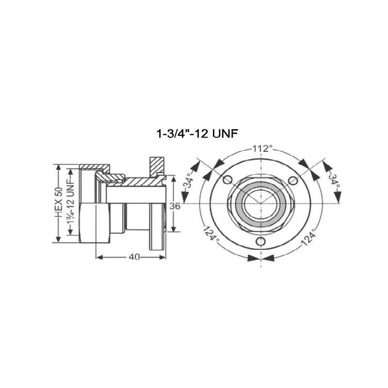 Alco Rotalockadapter 1-3/4-12unf...