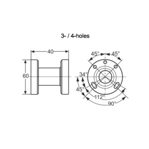 Alco Flänsadapter 3-/4-Hål...