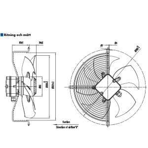 AXIALFLÄKT A4D300S  M. KORG... 2