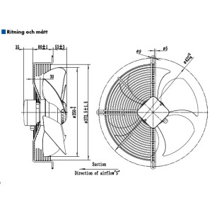 AXIALFLÄKT 4-P. 350MM M.... 2