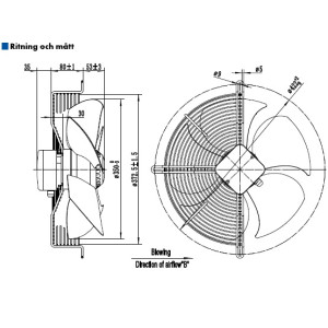 AXIALFLÄKT 4-P. 350MM M.... 2