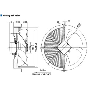 AXIALFLÄKT A4D350S  M. KORG... 2