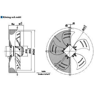 AXIALFLÄKT 4-P. 400MM M.... 2