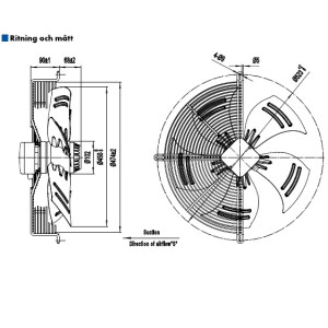 AXIALFLÄKT 4-P. 450MM M.... 2