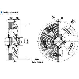 AXIALFLÄKT 4-P. 450MM M.... 2