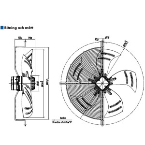 AXIALFLÄKT 6-P. 630MM M.... 2