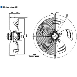 AXIALFLÄKT 6-P. 630MM M.... 2