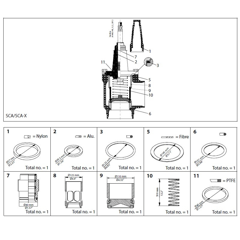 DANFOSS OVERHAUL KIT SCA DN 125 148B6166