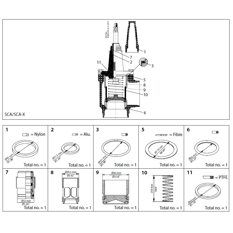 DANFOSS OVERHAUL KIT SCA DN 100 148B6165