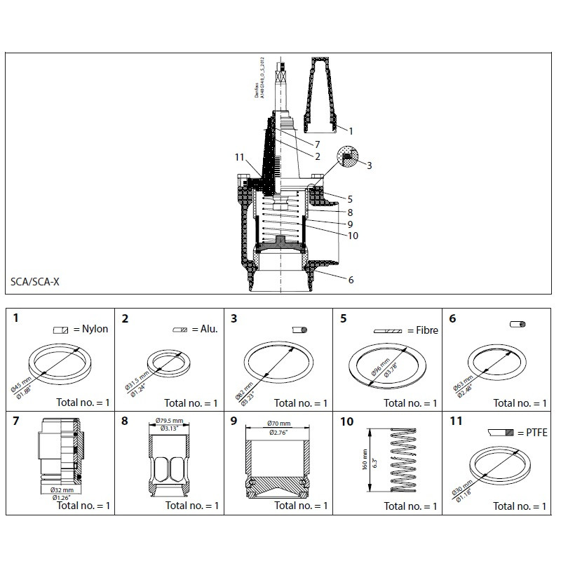 DANFOSS OVERHAUL KIT SCA DN 80 148B6164