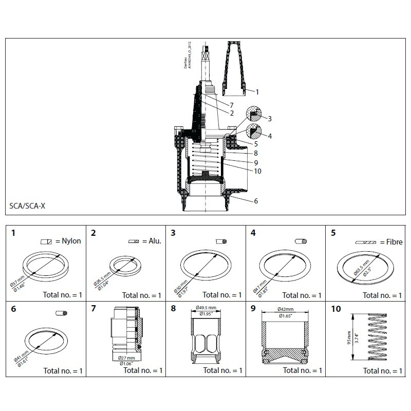 DANFOSS OVERHAUL KIT SCA DN 50 148B6162